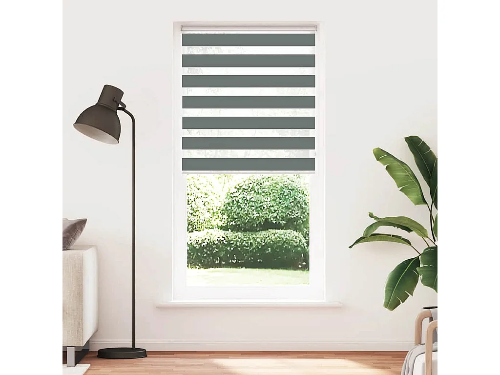 Store zèbre gris foncé largeur du tissu 100,9 cm polyester