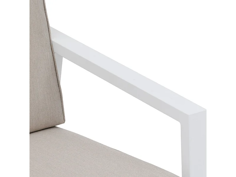 Pavane Sillón Exterior 69 cm Acero Epoxi Blanco Beige, Cojines Poliéster
