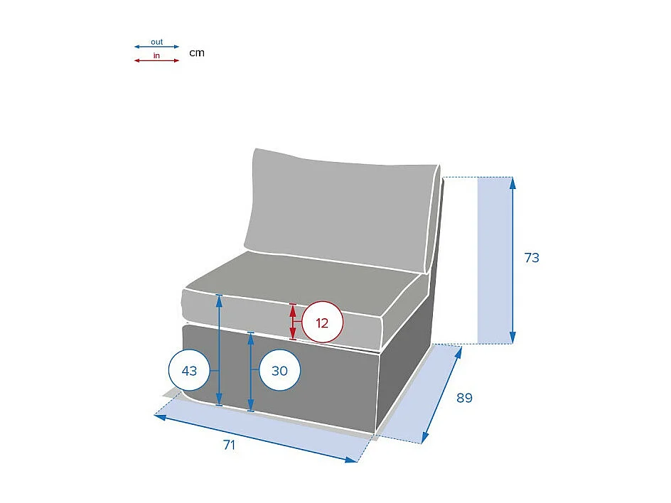 Chauffeuse extérieur Moorea Hespéride terre d'ombre