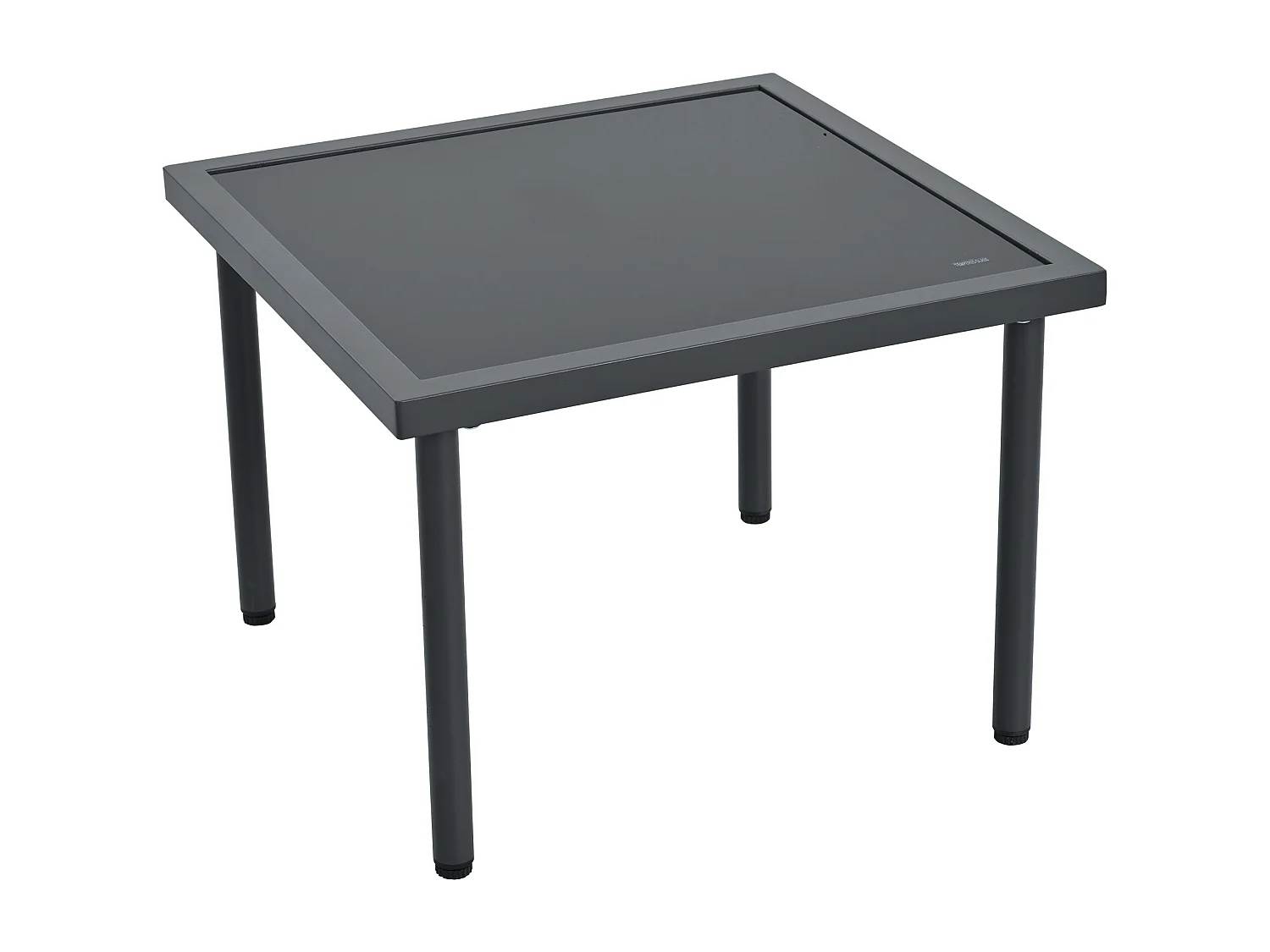 Set di mobili da giardino componibili da 6 posti in acciaio zincato: 1 divano 2 posti + 1 divano 2 posti + 1 sgabello + 1 tavolino quadrato - Grigio