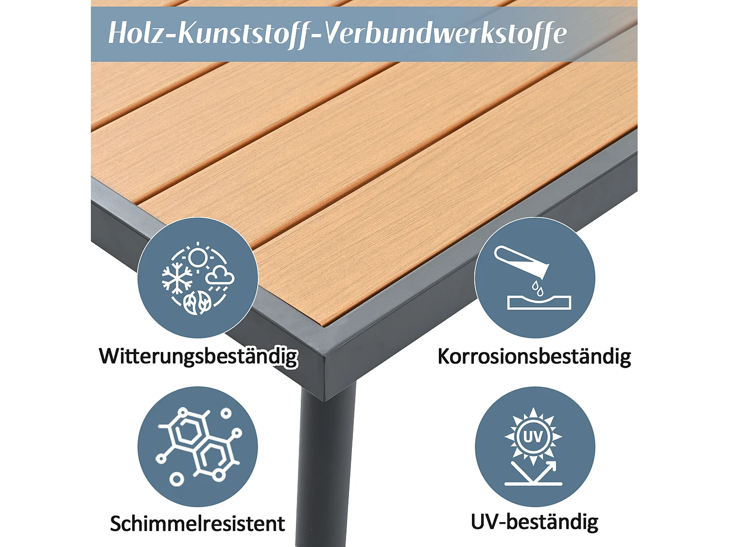 Salon de jardin d'angle 4 places en acier galvanisé : 2 canapés 2 places + 1 table rectangulaire - Beige