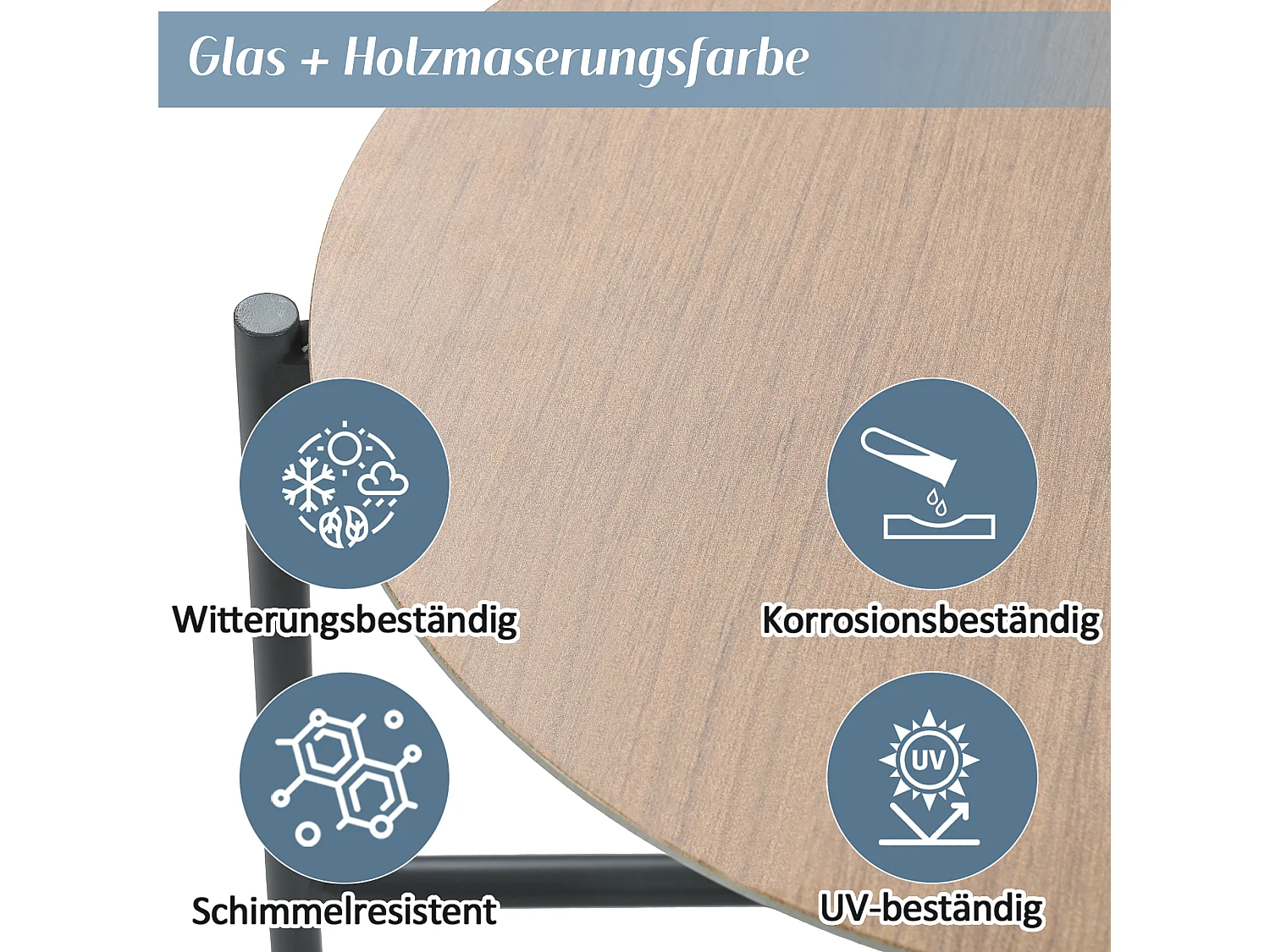 Conjunto de mobiliário de jardim modular de 4 lugares em aço galvanizado: 1 sofá de 3 lugares + 1 banco + 1 mesa de centro redonda - Cinza