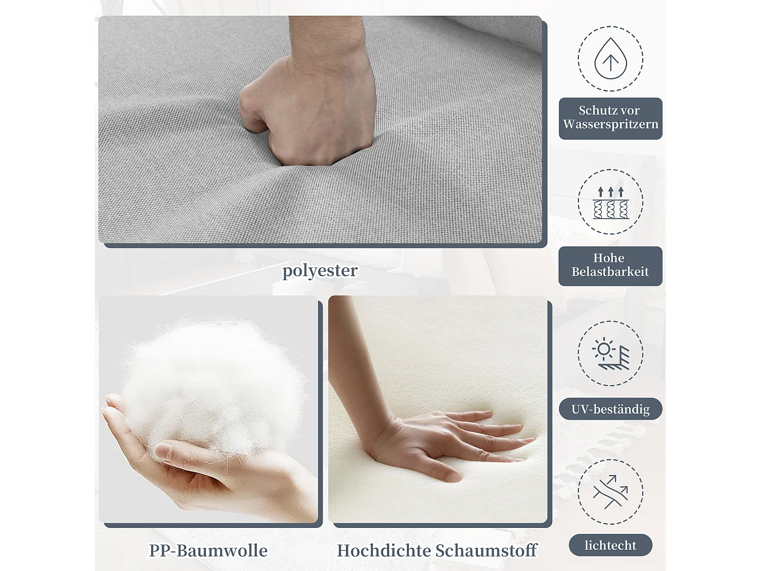 Modulaire tuinset voor 4 personen in gegalvaniseerd staal: 1 3-zitsbank + 1 kruk + 2 ronde salontafels - Grijs