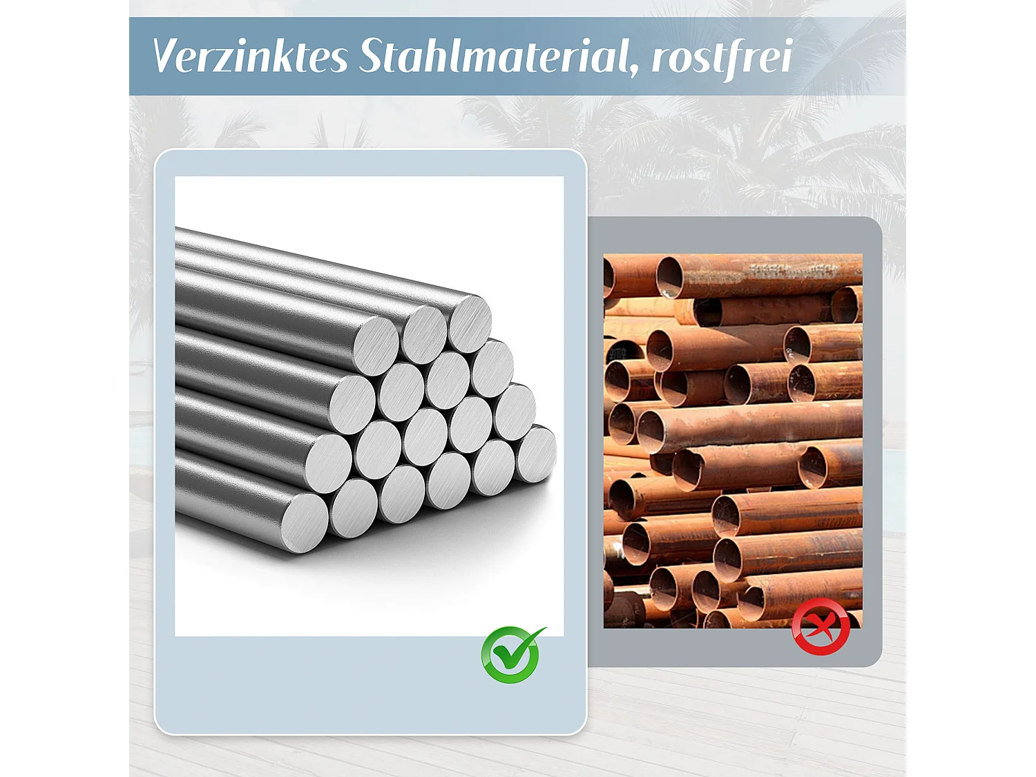 Modulaire tuinset voor 4 personen in gegalvaniseerd staal: 1 3-zitsbank + 1 kruk + 2 ronde salontafels - Grijs