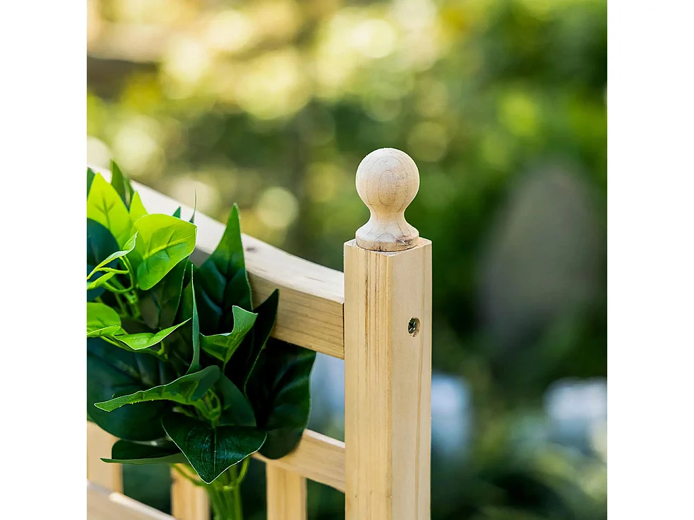 Jardinière avec treillis,Bac à plantes grimpantes,Bois,Naturel,64 x 28 x 120 cm