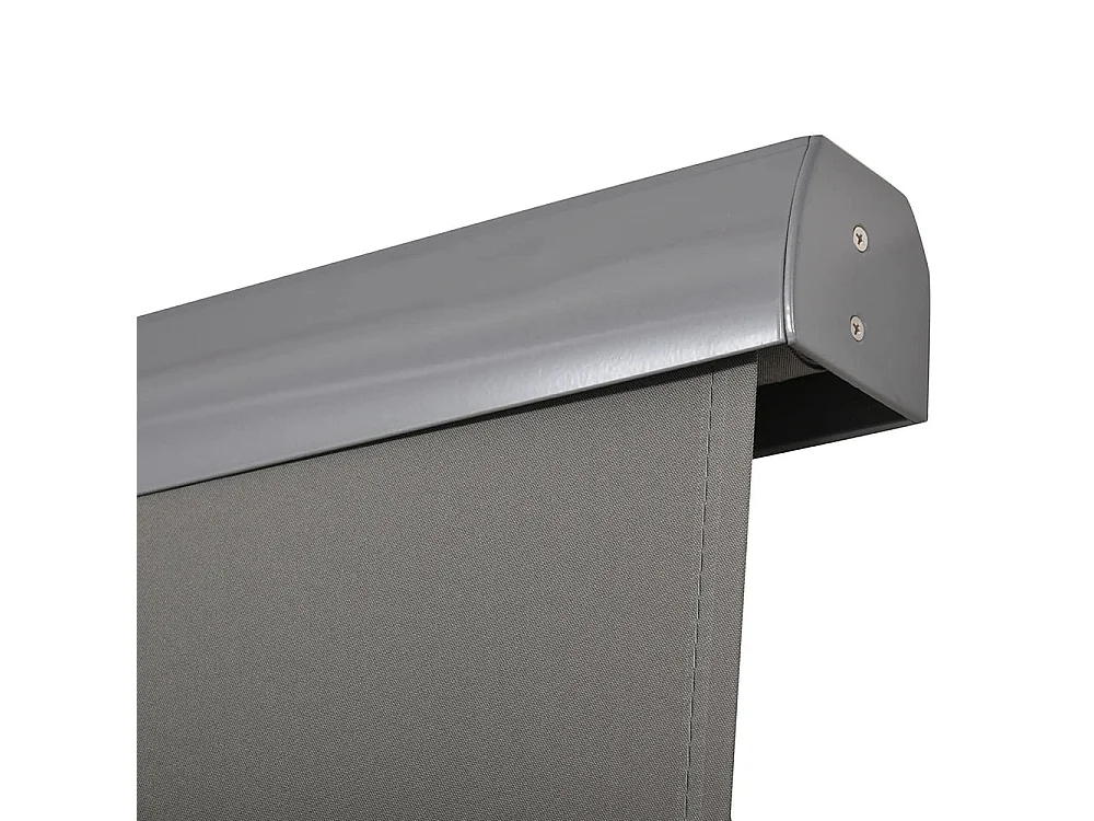 Verticale luifel Marquise de balcon Windbreak zijluifel Visuele bescherming met zwengel Polyester+aluminium stof Grijs 250 x 140 cm