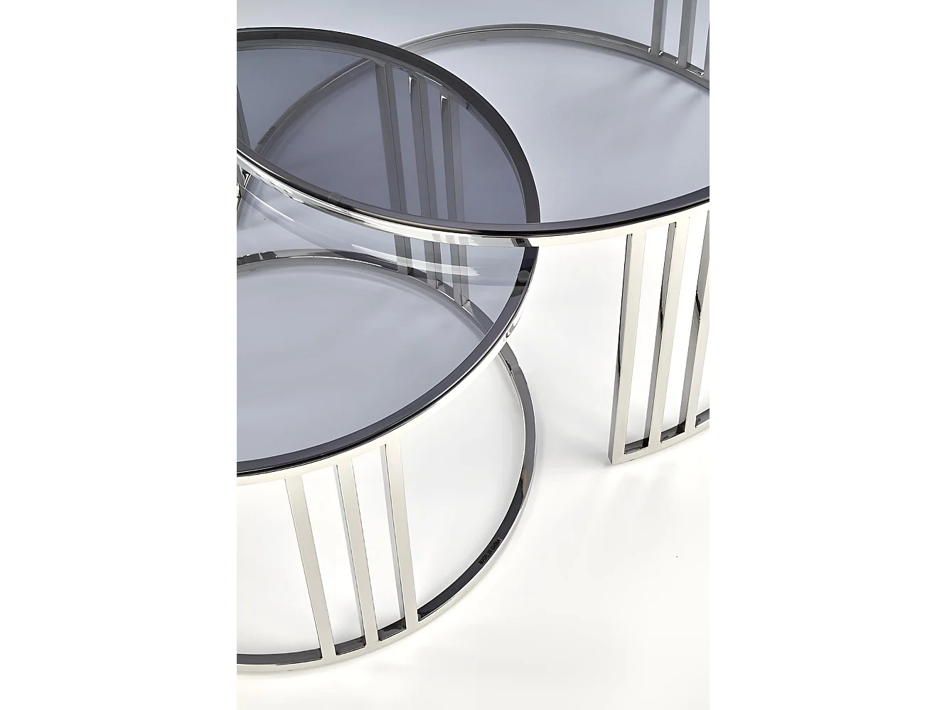 Couchtisch Set Mercury/Silber&Glas