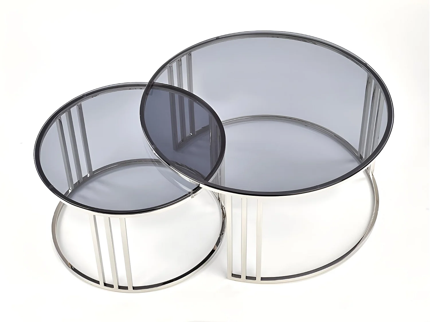 Couchtisch Set Mercury/Silber&Glas
