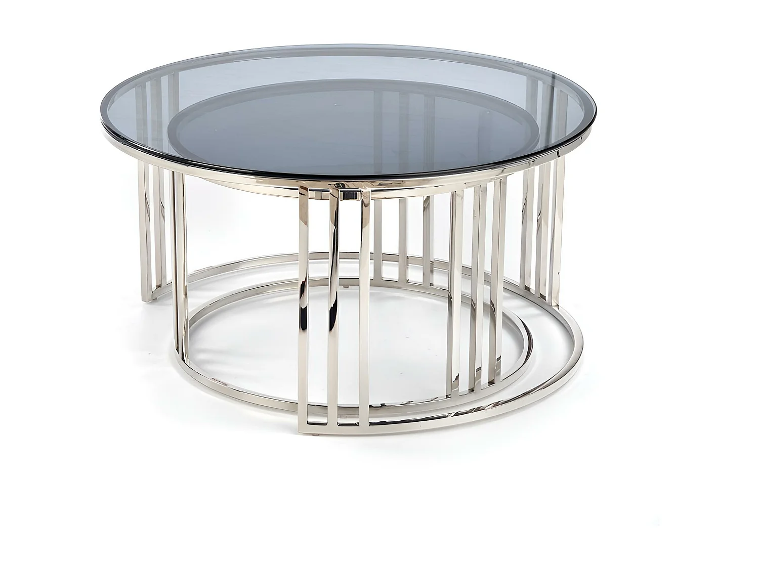 Couchtisch Set Mercury/Silber&Glas