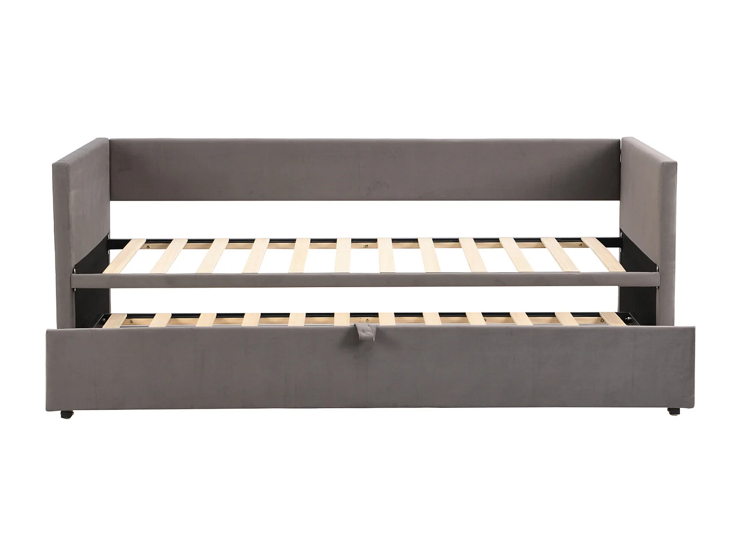 Divano letto estraibile 90/180*200 cm con rete a doghe in velluto delicato sulla pelle, grigio