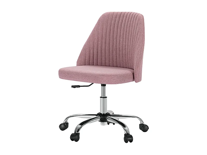 Bureaustoelen,Zonder armleggers,Verstelbare bureaustoelen met zwenkwielen,Stof,Roze