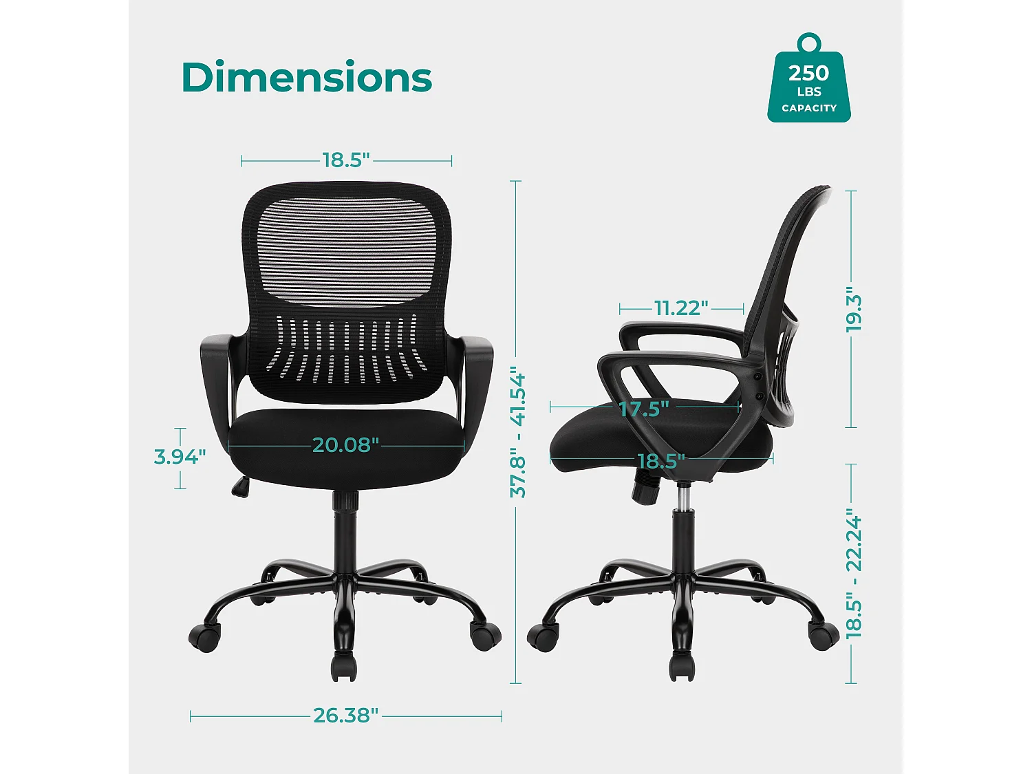 Chaise de bureau avec anneau de pied réglable,Chaise de bureau haute pour bureau debout,Chaises de bureau à hauteur de comptoir,Noir