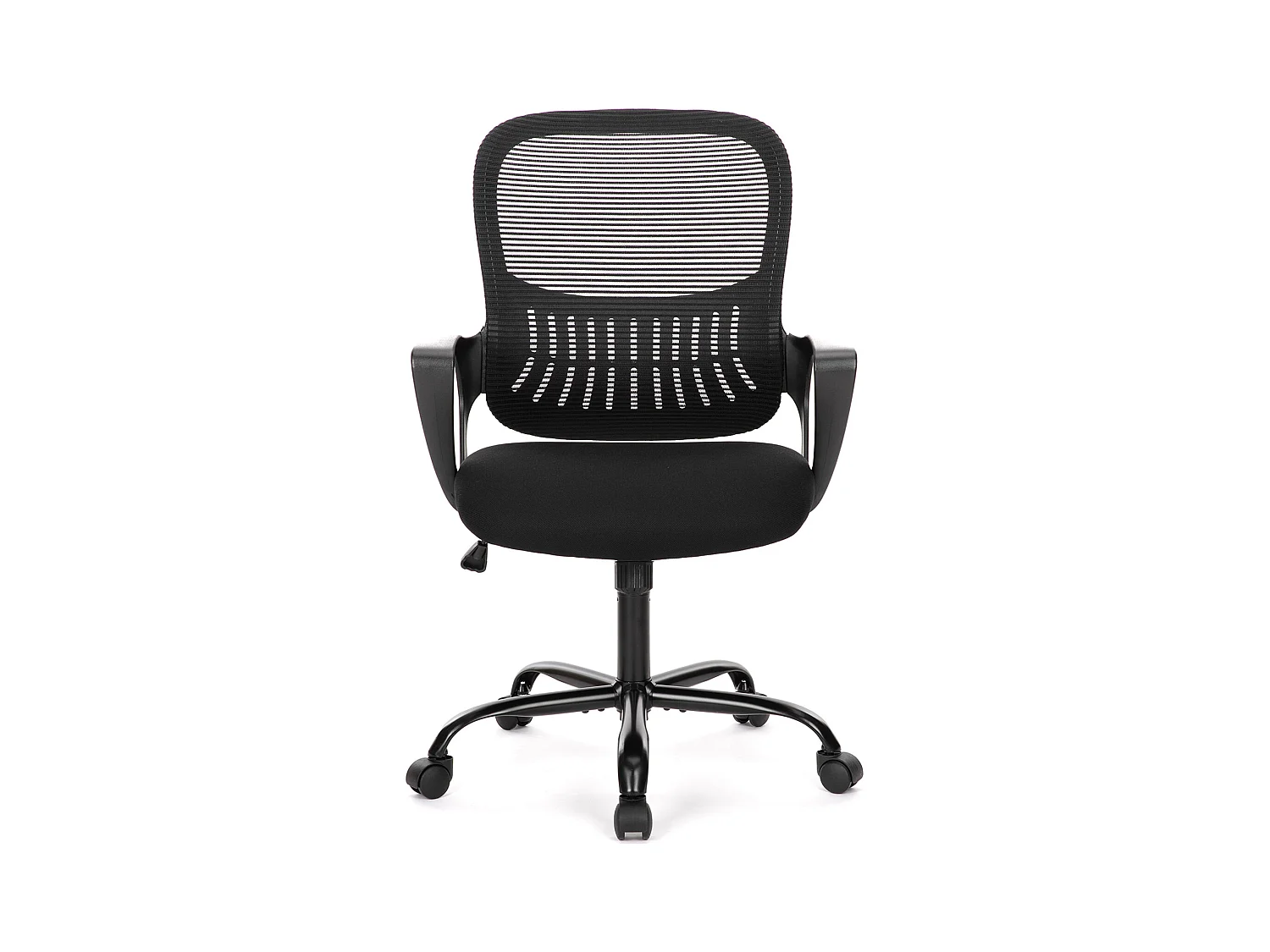 Bureaustoel met verstelbare voetring, lange bureaustoel voor staand bureau, baliehoogte bureaustoelen, zwart