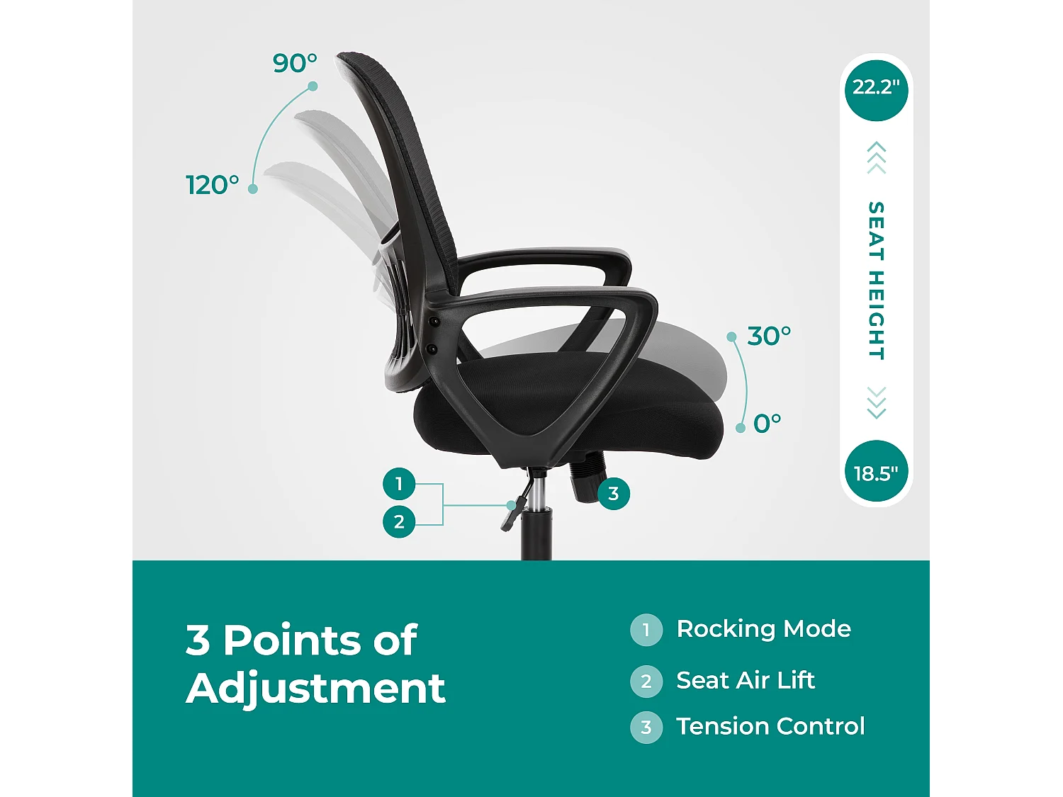 Chaise de bureau avec anneau de pied réglable,Chaise de bureau haute pour bureau debout,Chaises de bureau à hauteur de comptoir,Noir