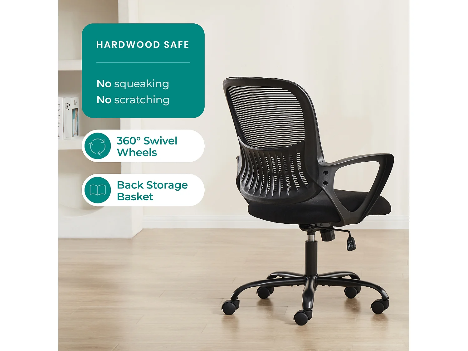 Chaise de bureau avec anneau de pied réglable,Chaise de bureau haute pour bureau debout,Chaises de bureau à hauteur de comptoir,Noir