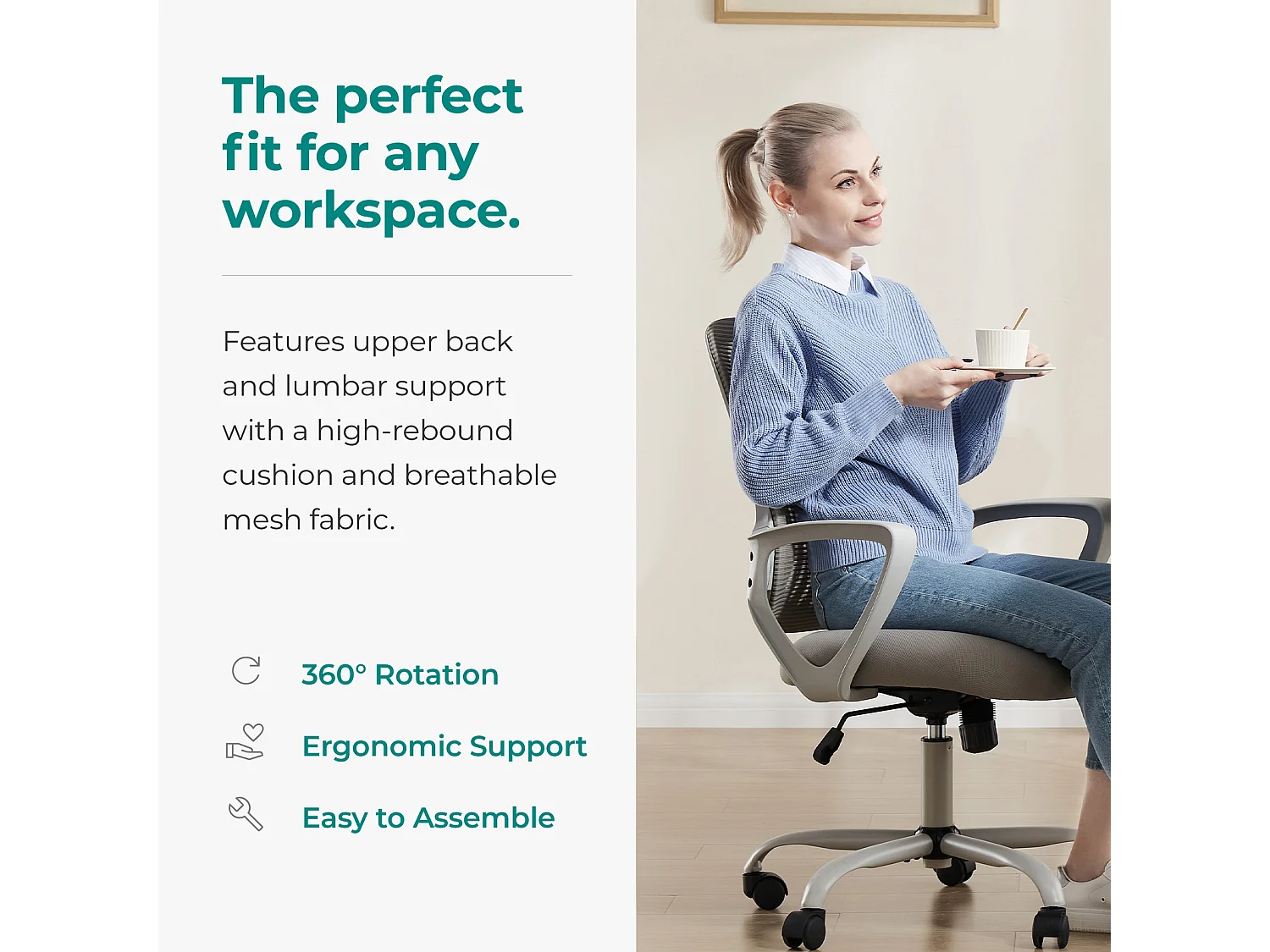 Chaise de bureau avec anneau de pied réglable,Chaise de bureau haute pour bureau debout,Chaises de bureau à hauteur de comptoir,Gris