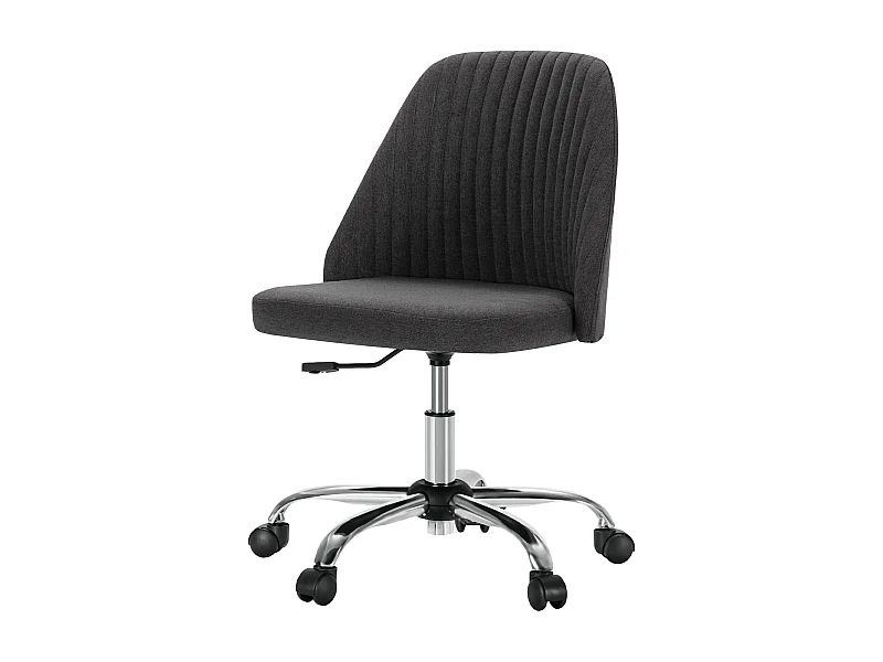 Chaises de bureau pivotantes,Sans accoudoirs,Chaises de bureau réglables avec roulettes,Tissu,gris foncé