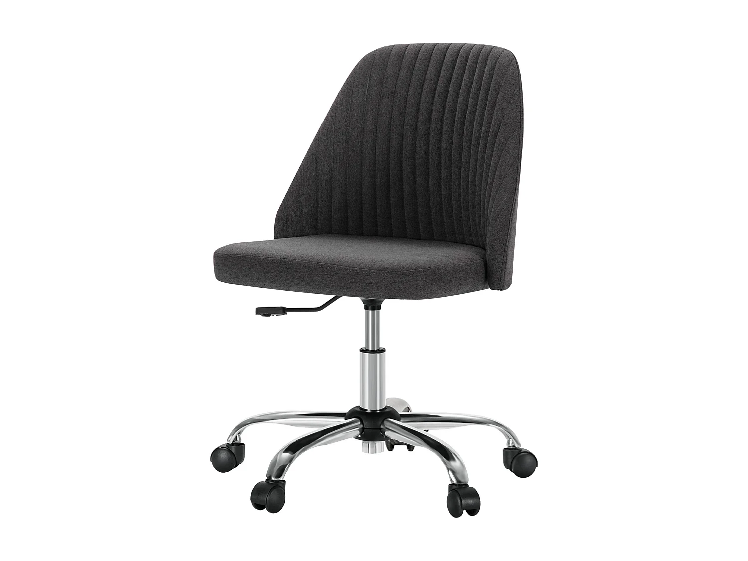 Chaises de bureau pivotantes,Sans accoudoirs,Chaises de bureau réglables avec roulettes,Tissu,gris foncé