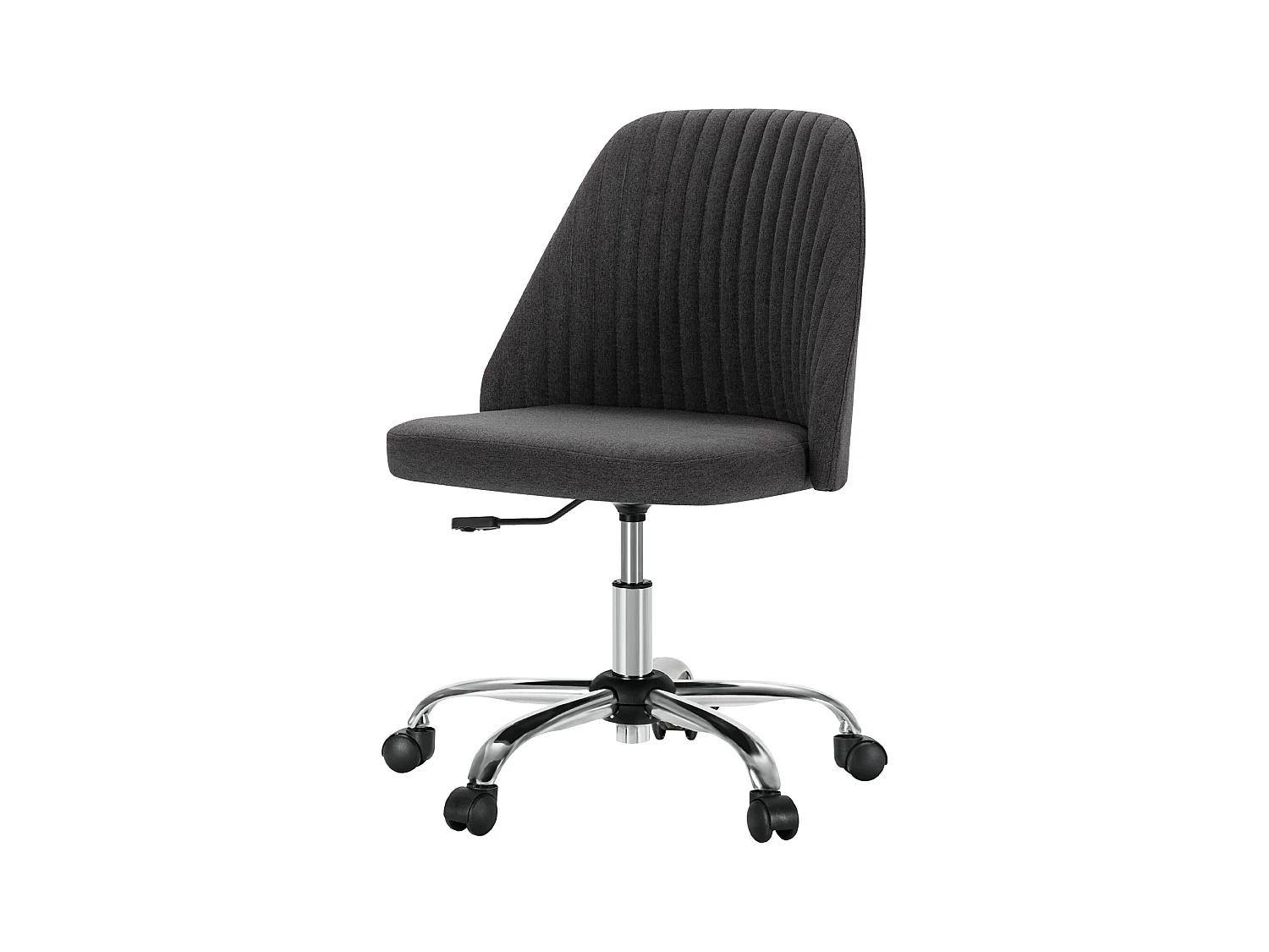 Chaises de bureau pivotantes,Sans accoudoirs,Chaises de bureau réglables avec roulettes,Tissu,gris foncé