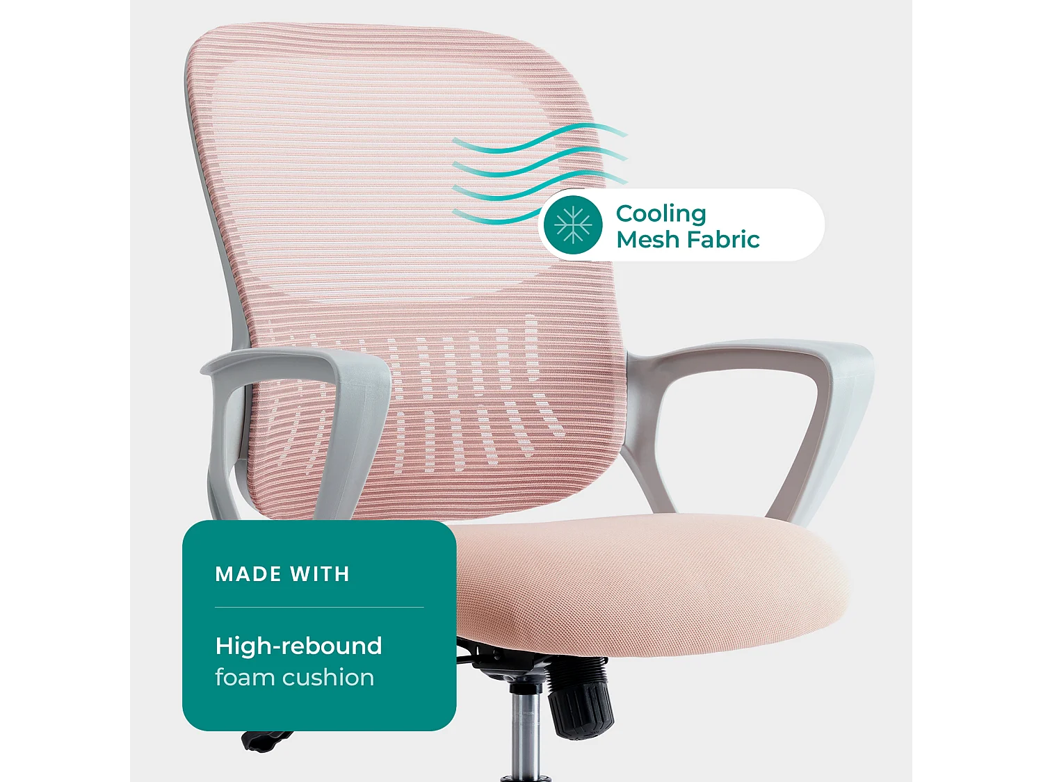 Chaise de bureau avec anneau de pied réglable,Chaise de bureau pour bureau debout,Chaises de bureau à hauteur de comptoir,Rose