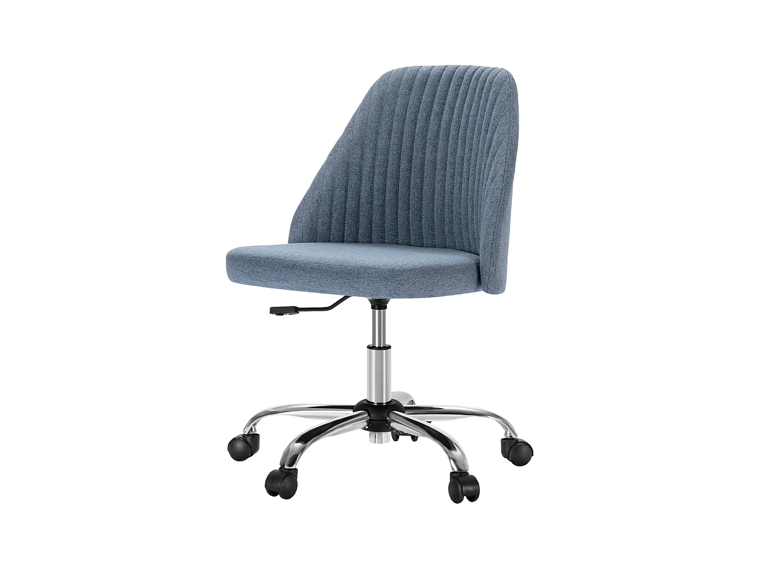 Chaises de bureau pivotantes,Sans bras,Chaises de bureau réglables avec roulettes,Tissu,Bleu
