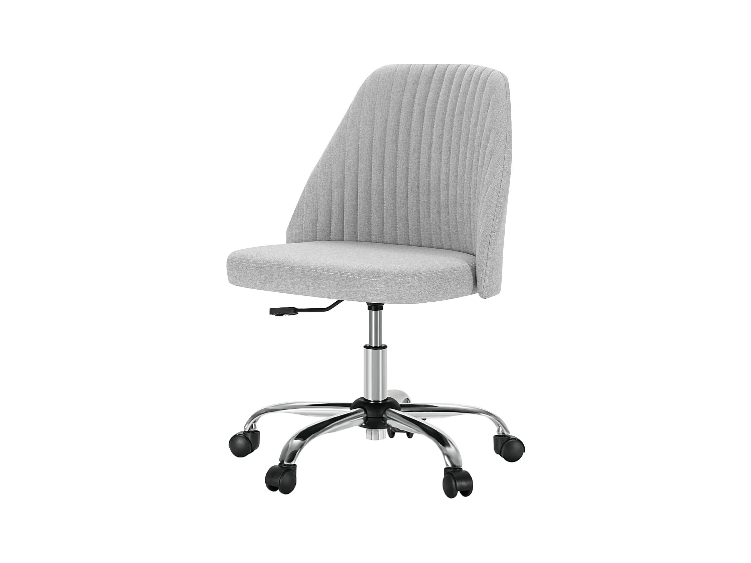 Chaises de bureau pivotantes,Sans accoudoirs,Chaises de bureau réglables avec roulettes,Tissu,Gris