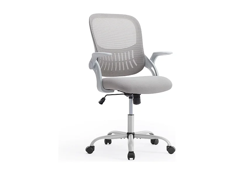 Bureaustoel met verstelbare voetring, hoge bureaustoel voor staand bureau, baliehoogte bureaustoelen, grijs