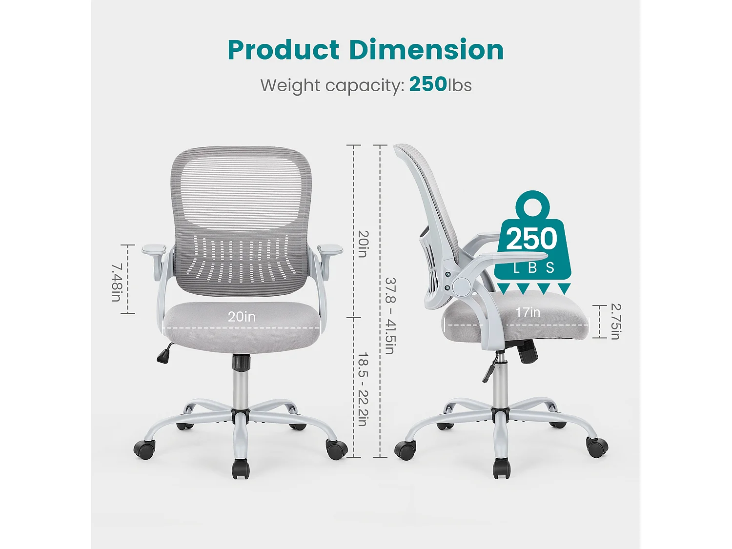 Chaise de bureau avec anneau de pied réglable,Chaise de bureau haute pour bureau debout,Chaises de bureau à hauteur de comptoir,Gris