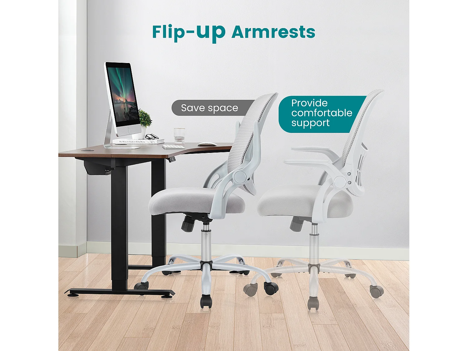 Chaise de bureau avec anneau de pied réglable,Chaise de bureau haute pour bureau debout,Chaises de bureau à hauteur de comptoir,Gris
