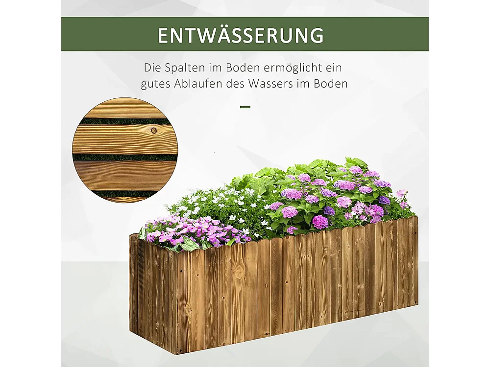 Plantenbak, Verhoogde plantenbak, Groentetrog, 120 x 40 x 40 cm