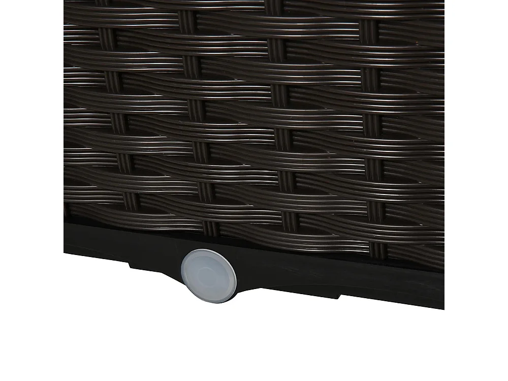 Verhoogde plantenbak, Plantenbak met drainagegaten, Plantenbak in rotan look, kunststof, bruin, 40 x 40 x 44 cm