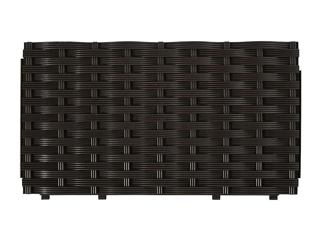 Verhoogde plantenbak, Plantenbak met drainagegaten, Plantenbak in rotan look, kunststof, bruin, 40 x 40 x 44 cm