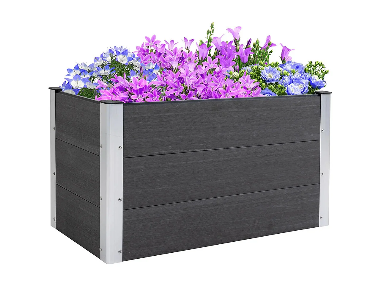 Plantenbak, Aluminium plantenbak, Tuinplantenbak, bodemloos, 100x50x55,5 cm