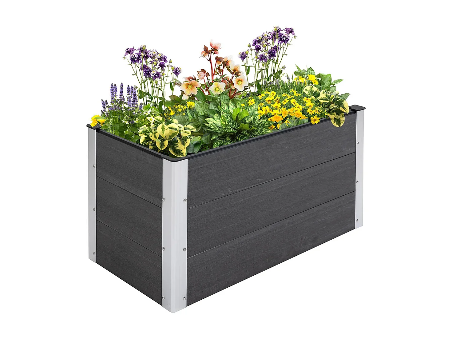 Plantenbak, Aluminium plantenbak, Tuinplantenbak, bodemloos, 100x50x55,5 cm