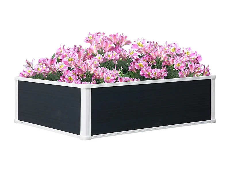 Plantenbak, plantenbak, met drainagefunctie, bescherming tegen ongedierte, kunststof, grijs, 100 x 80 x 30 cm