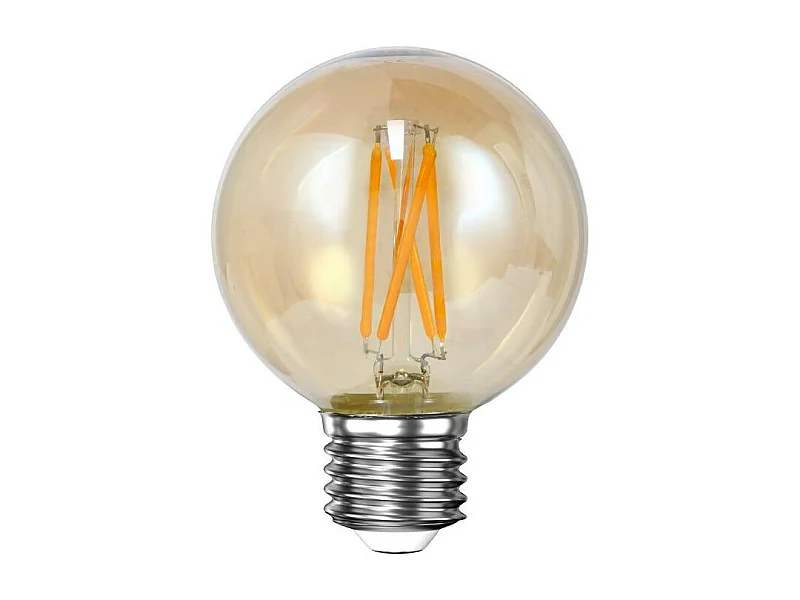 Ampoule globe 6 cm ambrée LED filament lumière chaude (E27)