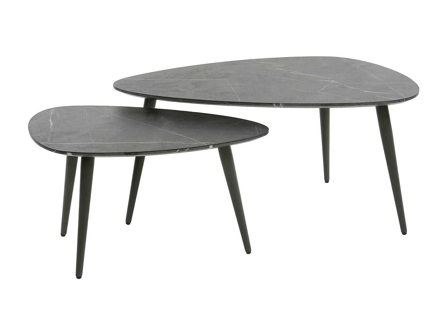 Table de salon organique avec plateau forme poire (lot de 2) RALF