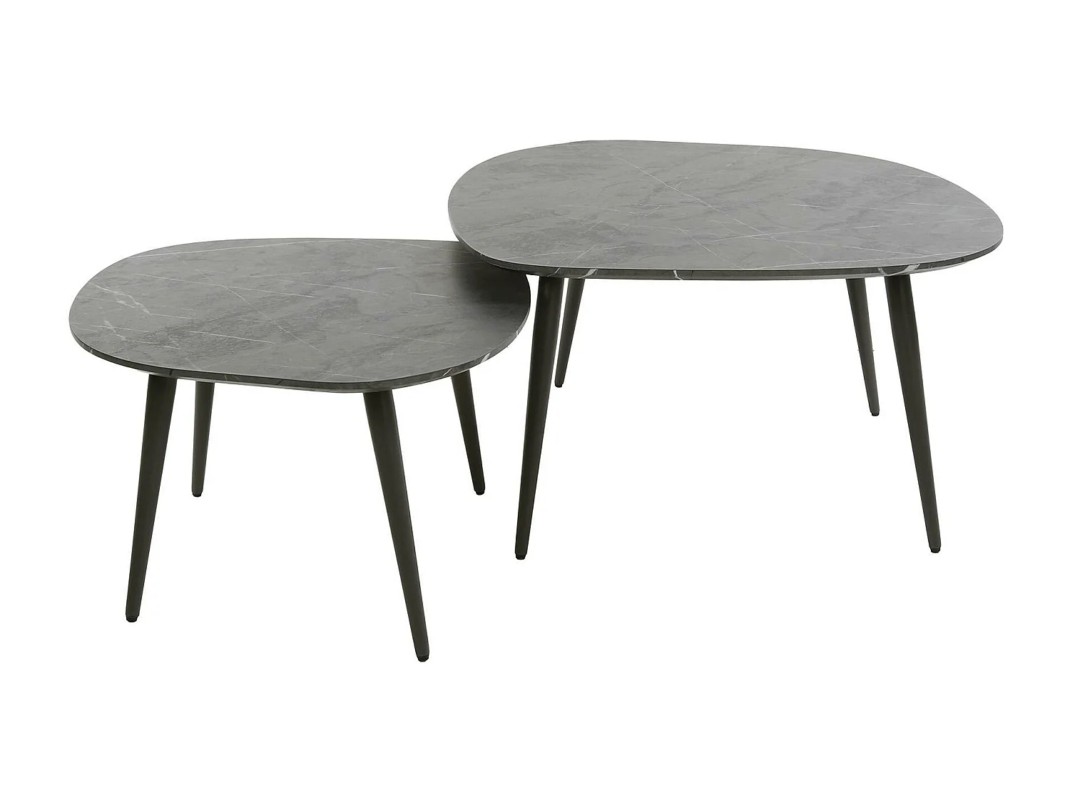 Table de salon organique avec plateau forme carrée (lot de 2) RALF