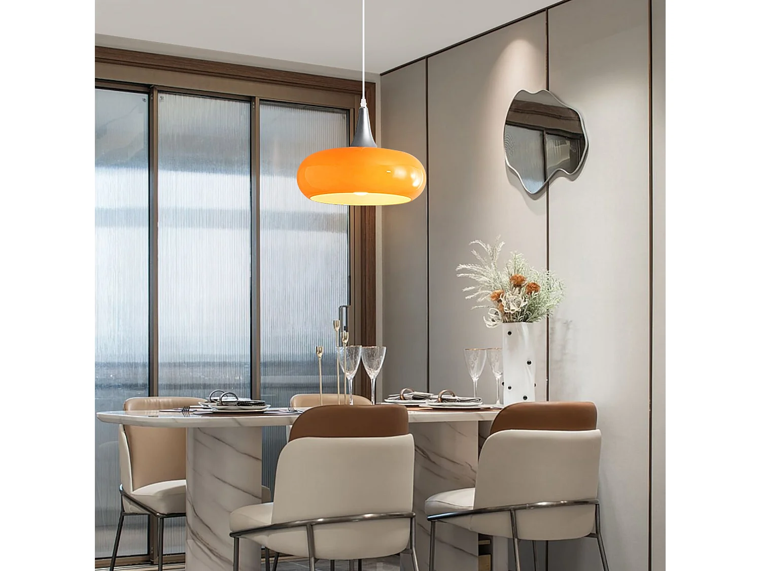 Luminaire suspendu vintage en verre lustre créatif pour lampe d28cm x h10cm