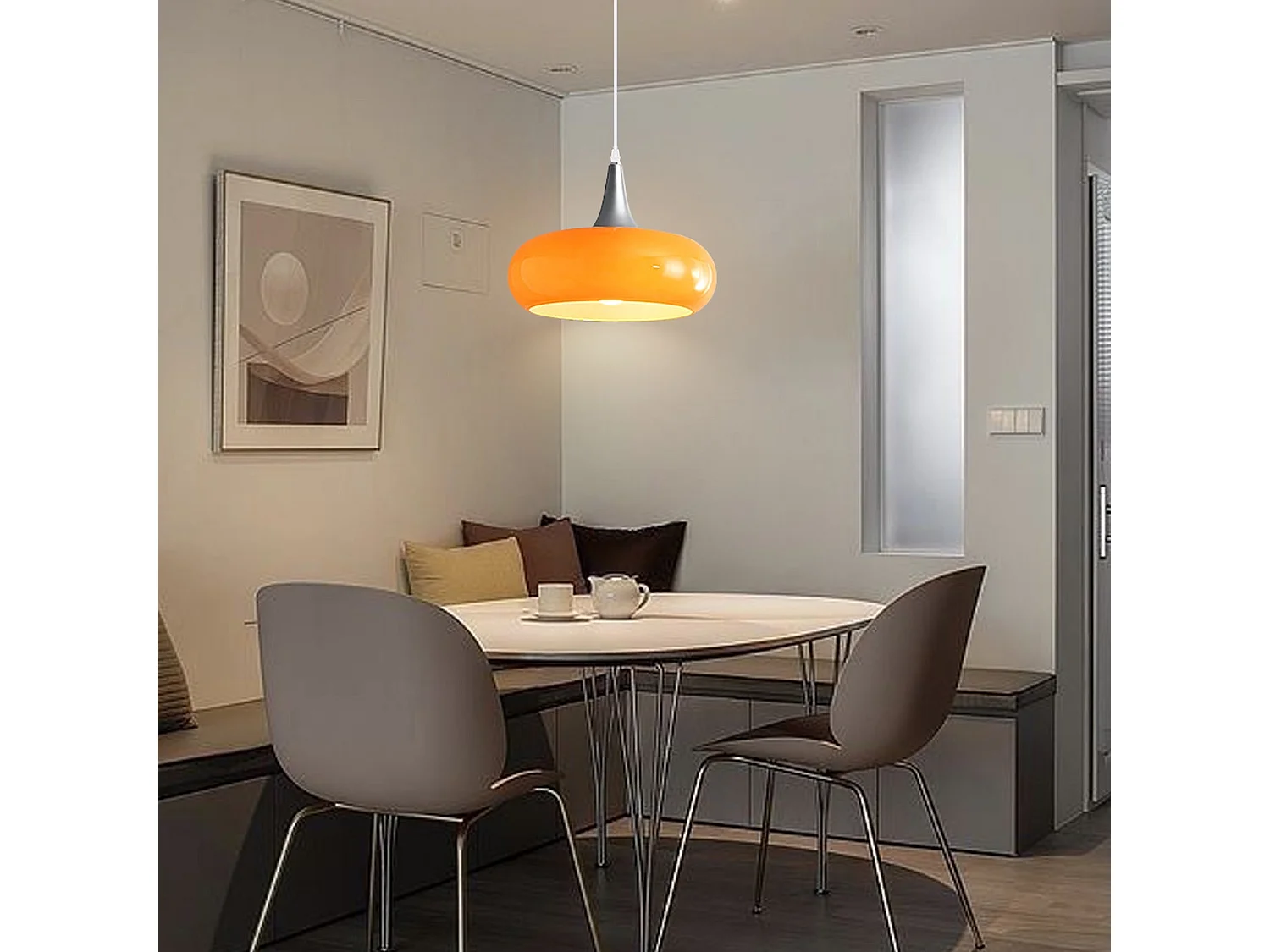 Luminaire suspendu vintage en verre lustre créatif pour lampe d28cm x h10cm