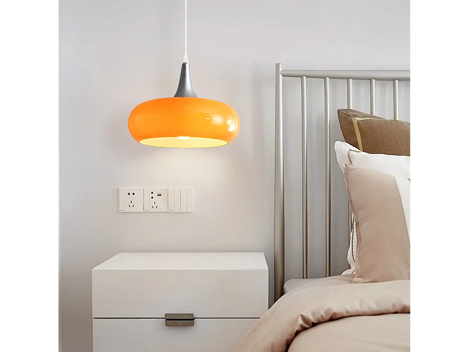 Luminaire suspendu vintage en verre lustre créatif pour lampe d28cm x h10cm