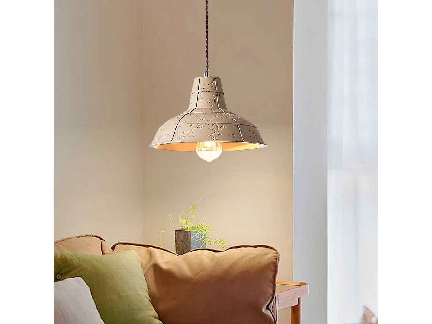 Luminaire suspendu japonais créatif en forme de dôme lustre décoratif pour intérieur d29cm x h18cm