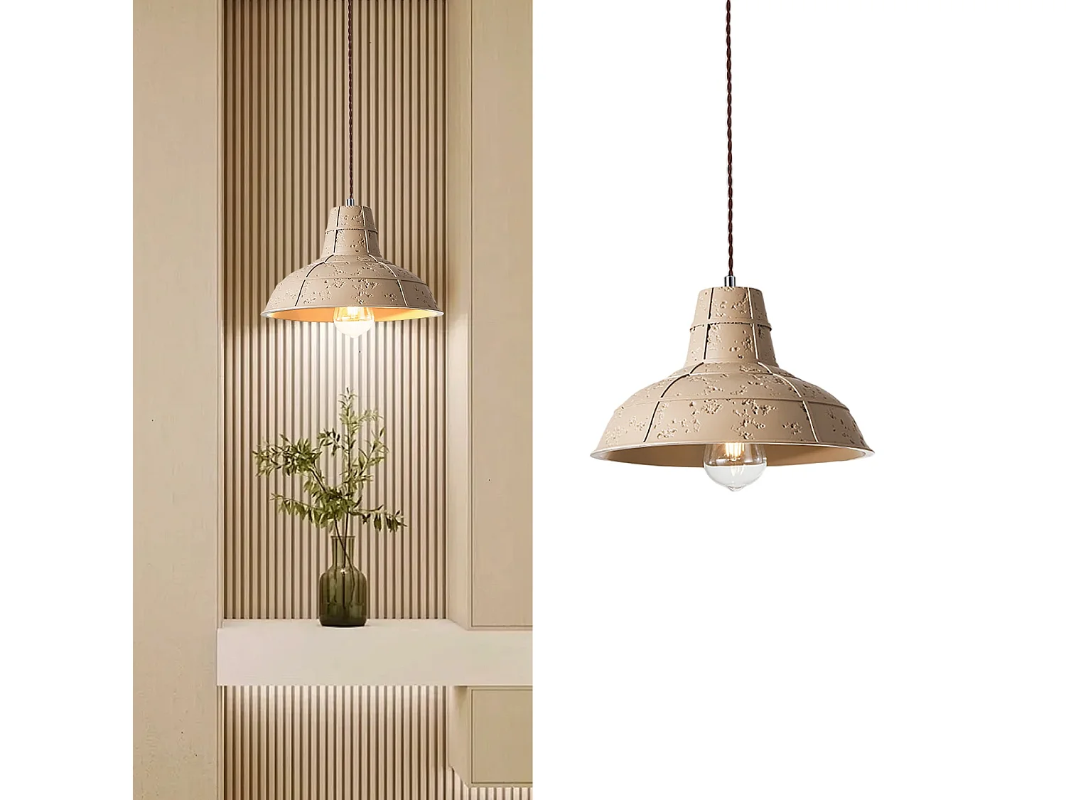 Luminaire suspendu japonais créatif en forme de dôme lustre décoratif pour intérieur d29cm x h18cm