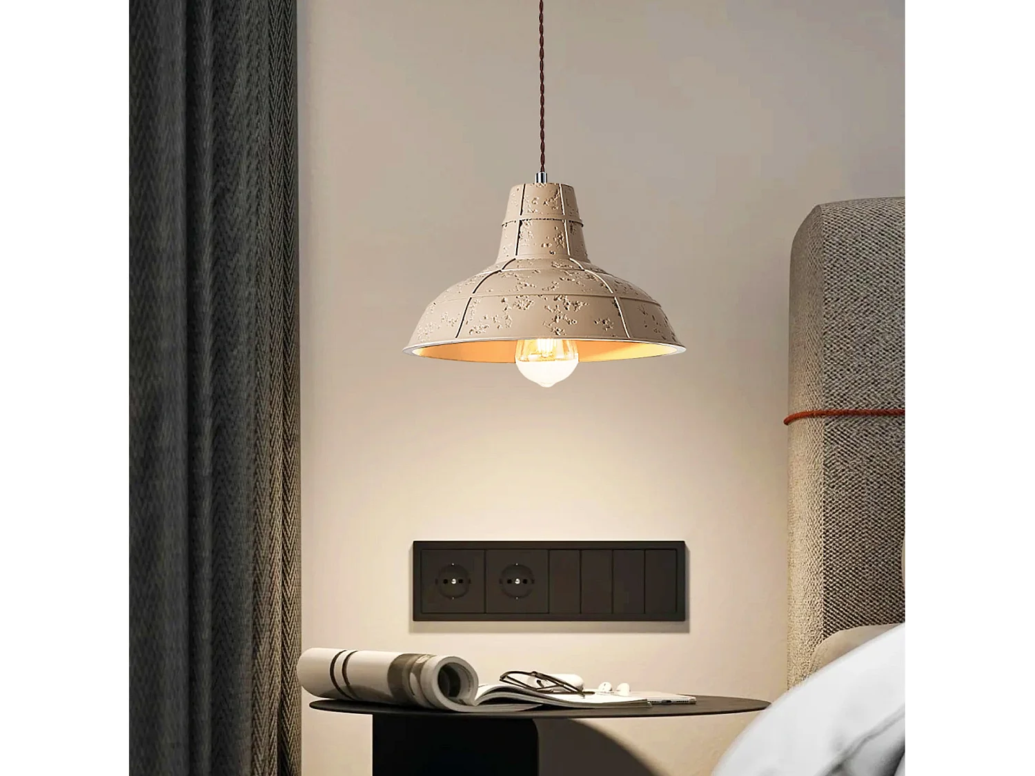 Luminaire suspendu japonais créatif en forme de dôme lustre décoratif pour intérieur d29cm x h18cm