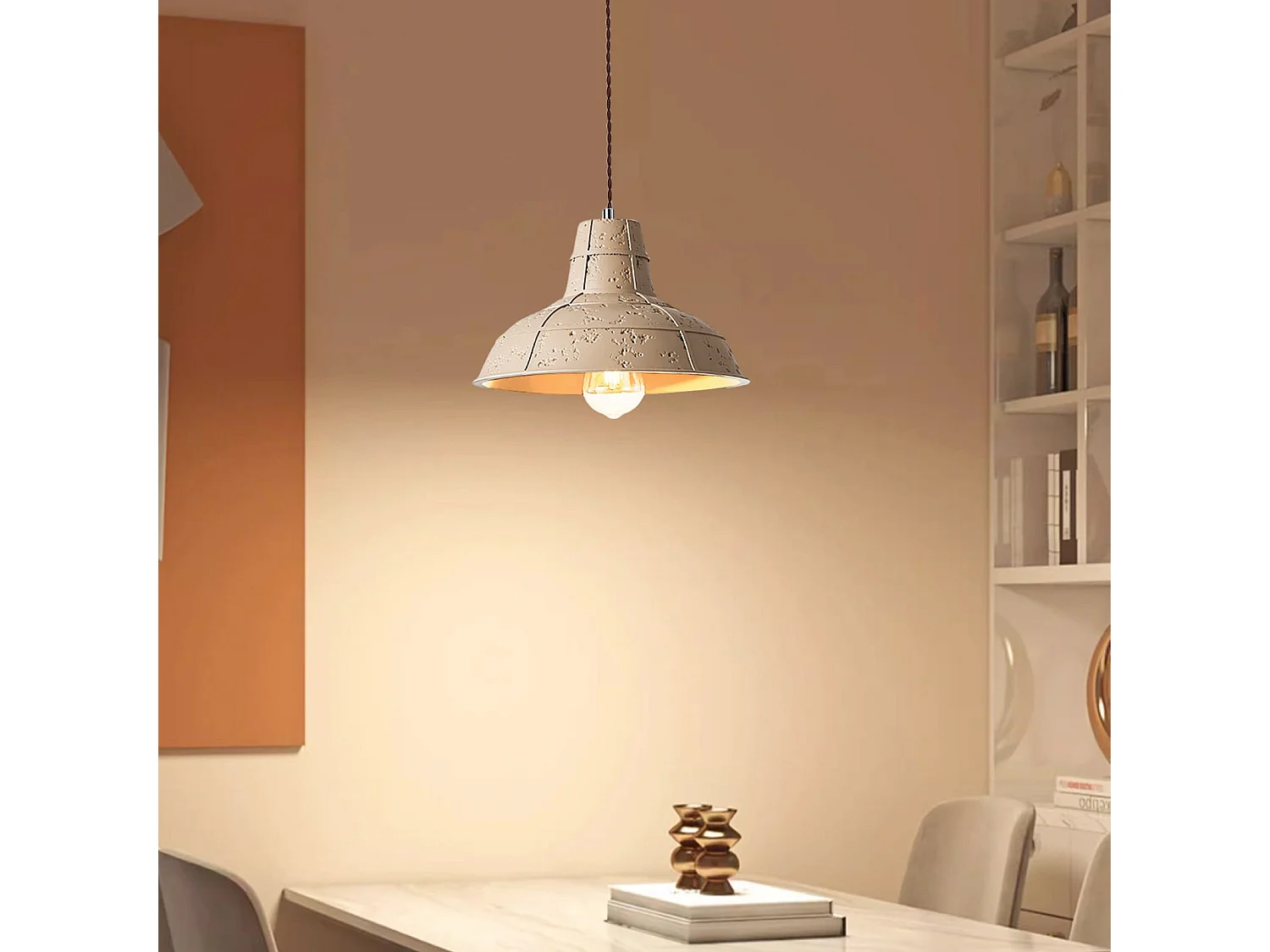 Luminaire suspendu japonais créatif en forme de dôme lustre décoratif pour intérieur d29cm x h18cm