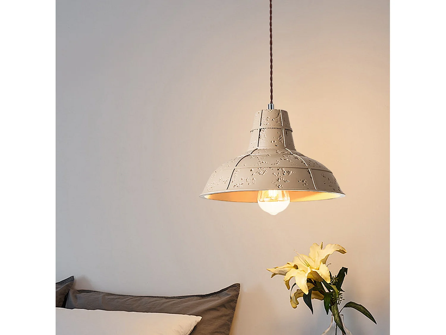 Luminaire suspendu japonais créatif en forme de dôme lustre décoratif pour intérieur d29cm x h18cm