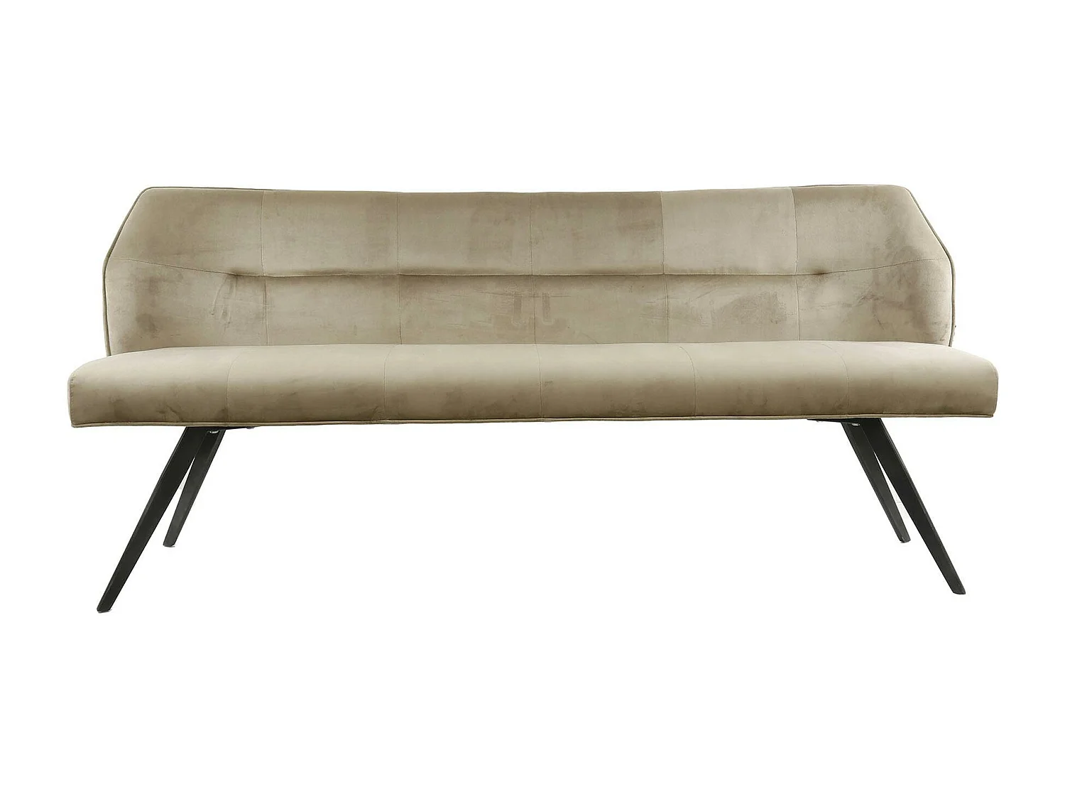 Banquette de salle à manger en velours beige avec dossier motif croisé 180 cm MELBOURNE