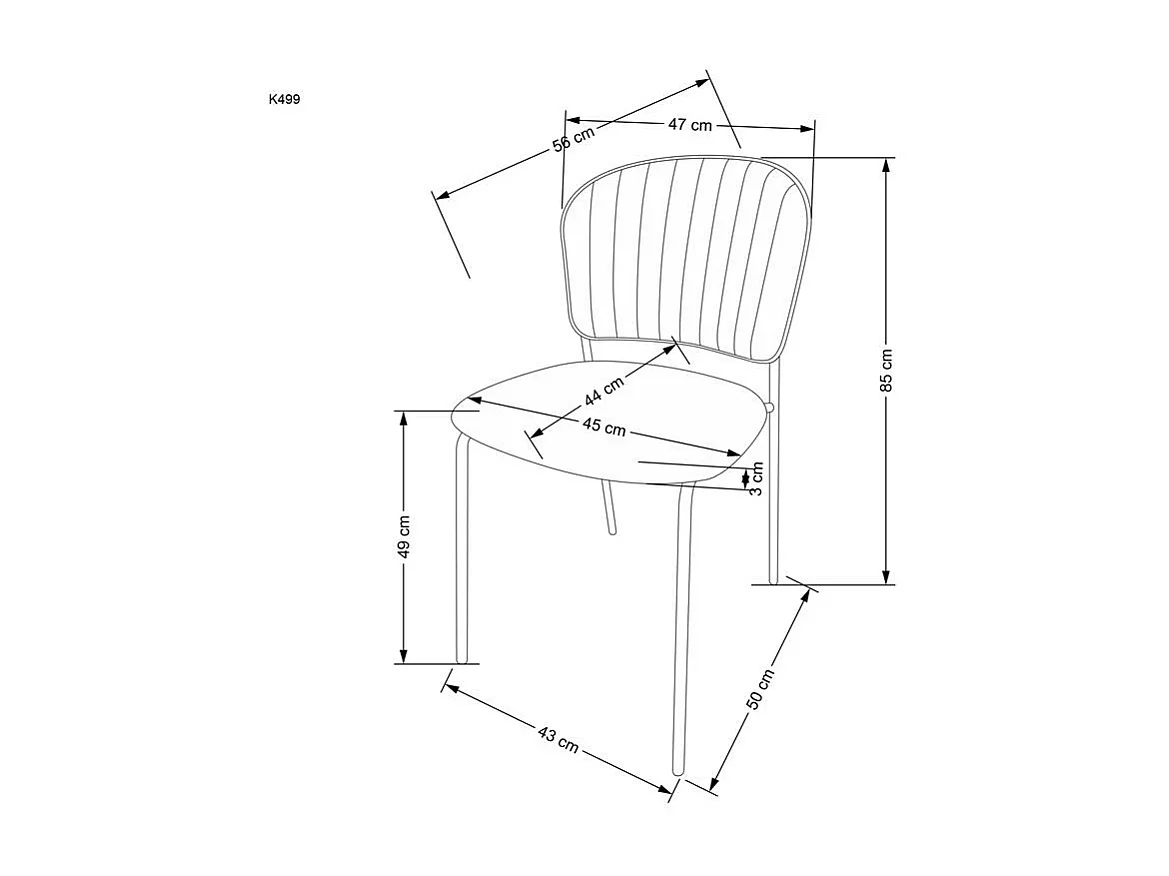 Chaise K499/Tissu-Velours/Noir&Or