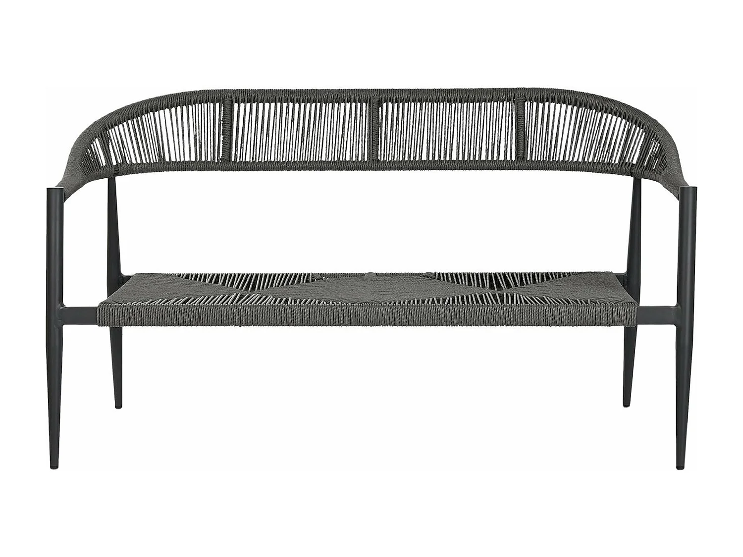 Banc de jardin élégant en aluminium noir 2 places