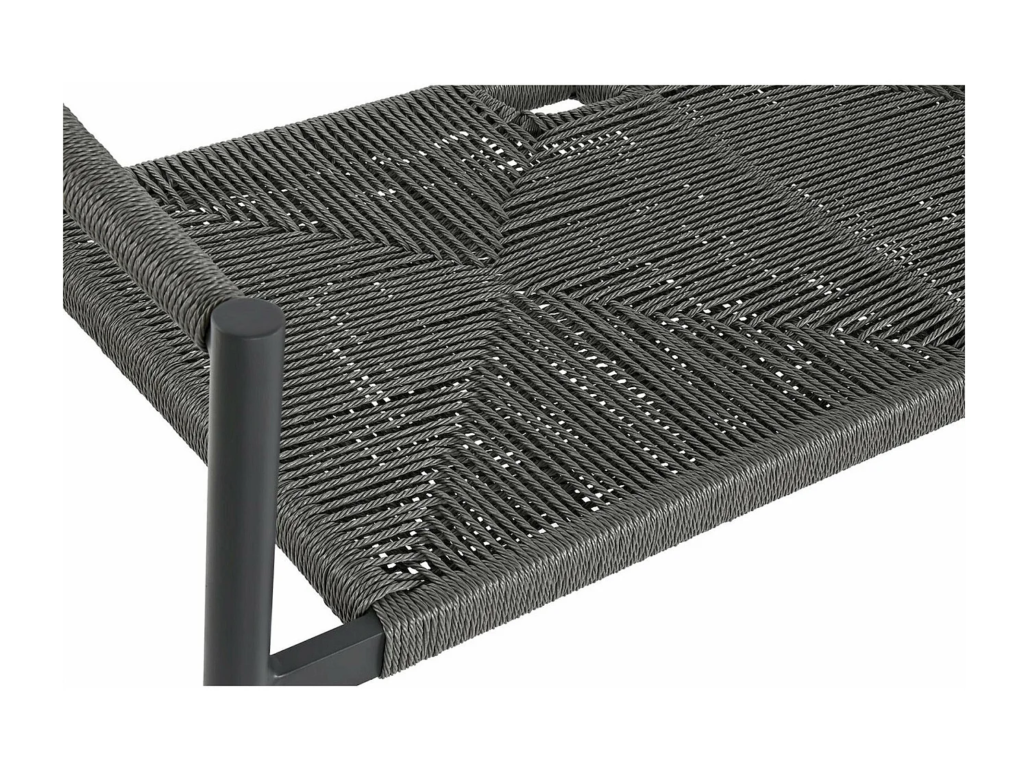 Banc de jardin élégant en aluminium noir 2 places